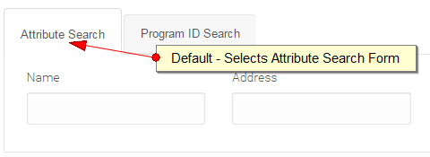 Name / Address Search tab